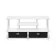 Pemberly Row Large TV Stand for up to 55-Inch TV with Storage White/Black