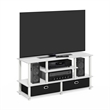 Pemberly Row Large TV Stand for up to 55-Inch TV with Storage White/Black