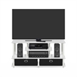Pemberly Row Large TV Stand for up to 55-Inch TV with Storage White/Black