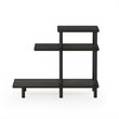 Pemberly Row Turn-N-Tube Wood 3-Tier Sofa Side Table in Espresso/Black