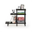 Pemberly Row Turn-N-Tube Wood 3-Tier Sofa Side Table in Espresso/Black