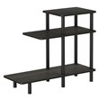 Pemberly Row Turn-N-Tube Wood 3-Tier Sofa Side Table in Espresso/Black