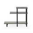 Pemberly Row Turn-N-Tube Wood 3-Tier Sofa Side Table in Oak Gray/Black