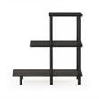 Pemberly Row Turn-N-Tube Engineered Wood 3-Tier Tall Sofa Side Table in Espresso