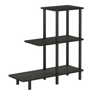 Pemberly Row Turn-N-Tube Engineered Wood 3-Tier Tall Sofa Side Table in Espresso