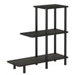 Pemberly Row Turn-N-Tube Engineered Wood 3-Tier Tall Sofa Side Table in Espresso