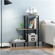 Pemberly Row Turn-N-Tube Engineered Wood 3-Tier Tall Sofa Side Table in Oak Gray