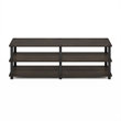 Pemberly Row Turn-S-Tube Wood 3-Tier Shoe Storage Rack in Dark Brown/Black