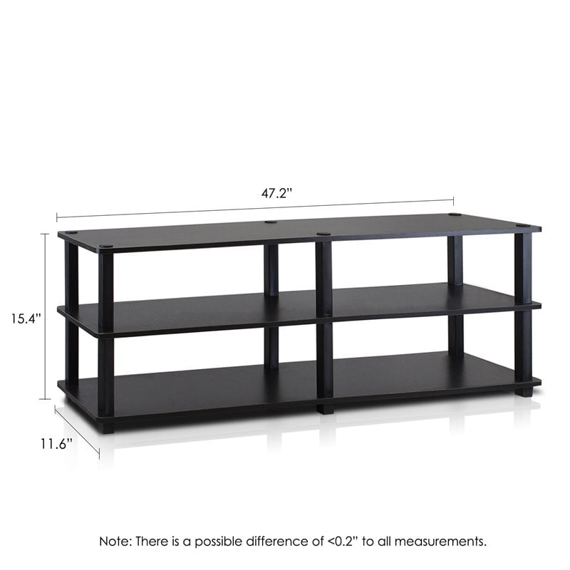 Pemberly Row Turn-S-Tube Wood 3-Tier Shoe Storage Rack in Espresso/Black