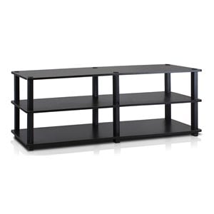 Pemberly Row Turn-S-Tube Wood 3-Tier Shoe Storage Rack in Espresso/Black