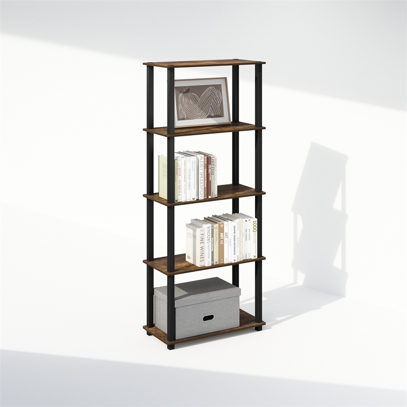 Pemberly Row Turn-S-Tube 3-Tier Shelf Display Rack in Amber Pine Set of 2