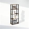 Pemberly Row Turn-S-Tube 3-Tier Shelf Display Rack in Amber Pine Set of 2