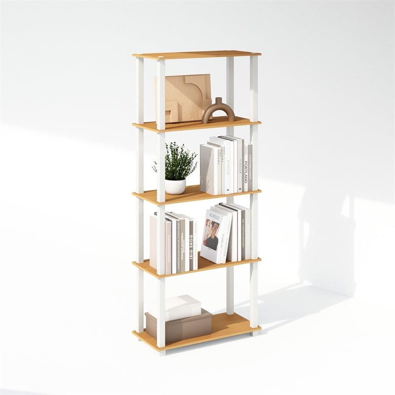 Pemberly Row Turn-S-Tube 3-Tier Shelf Display Rack in Beech Set of 2