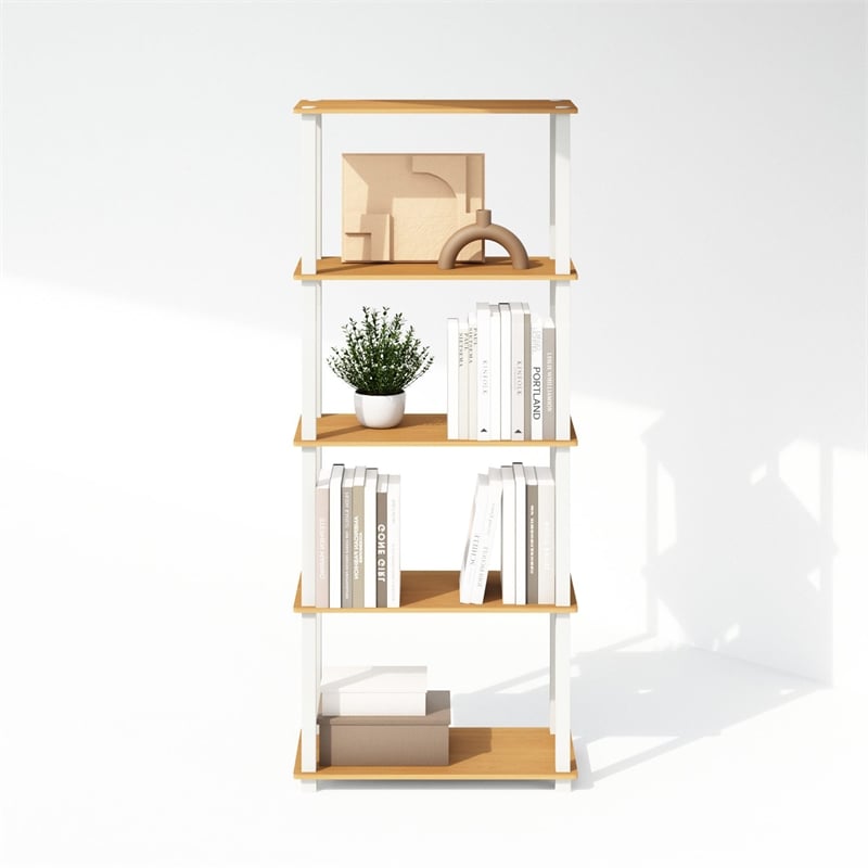 Pemberly Row Turn-S-Tube 3-Tier Shelf Display Rack in Beech Set of 2