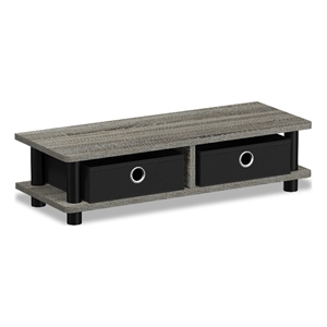 Pemberly Row Contemporary Turn-N-Tube Monitor Stand in French Oak/Black