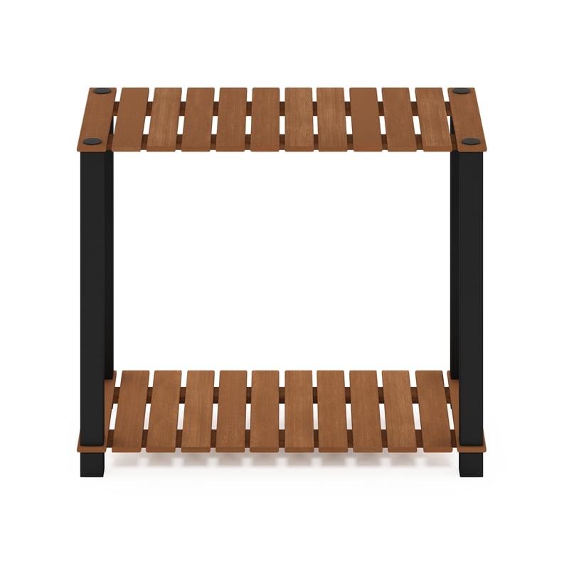 Pemberly Row 2-Tier Turn-N-Tube Indoor Outdoor Plant Shelf Natural/Black
