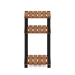 Pemberly Row 3-Tier Turn-N-Tube Indoor Outdoor Plant Shelf Wood Natural/Black