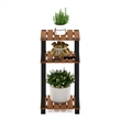 Pemberly Row 3-Tier Turn-N-Tube Indoor Outdoor Plant Shelf Wood Natural/Black