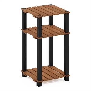 Pemberly Row 3-Tier Turn-N-Tube Indoor Outdoor Plant Shelf Wood Natural/Black