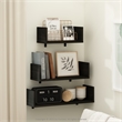 Pemberly Row Bedroom Decor Wall Mounted Floating Display Shelves in Set of 3