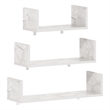 Pemberly Row Bedroom Decor Wall Mounted Floating Display Shelves in Set of 3