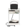 Pemberly Row USB and Type-C Charging Port Open Storage Side Table White