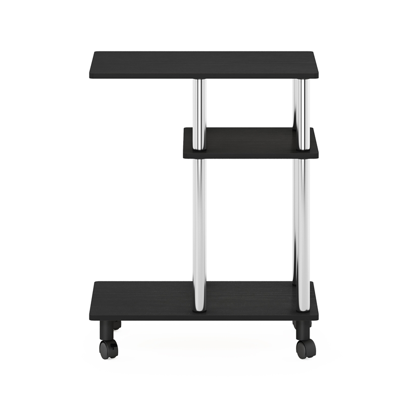 Pemberly Row U-shape Sofa Side Table with Casters Stainless Steel Tubes