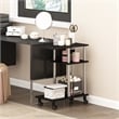 Pemberly Row U-shape Sofa Side Table with Casters Stainless Steel Tubes