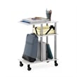 Pemberly Row U-shape Sofa Side Table with Casters Stainless Steel Tubes