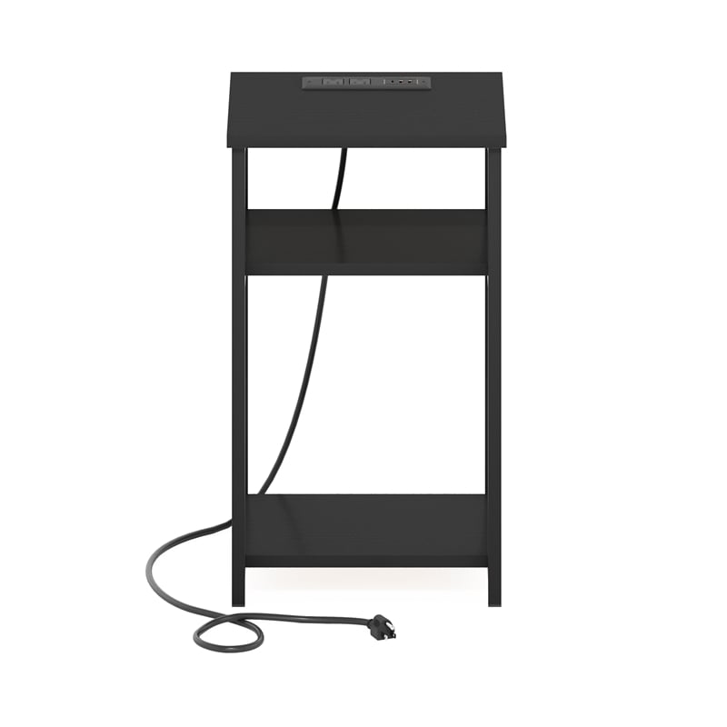 Pemberly Row 3-Tier USB and Type-C Charging Port Open Storage Side Americano