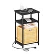 Pemberly Row 3-Tier USB and Type-C Charging Port Open Storage Side Americano