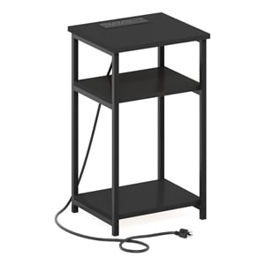 Pemberly Row 3-Tier USB and Type-C Charging Port Open Storage Side Americano