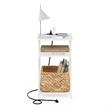 Pemberly Row 3-Tier USB and Type-C Charging Port Open Storage White