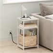 Pemberly Row 3-Tier USB and Type-C Charging Port Open Storage White