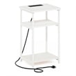 Pemberly Row 3-Tier USB and Type-C Charging Port Open Storage White