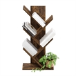 Pemberly Row Bookshelf 5-Tier Floor Standing Bookcase in Amber Pine