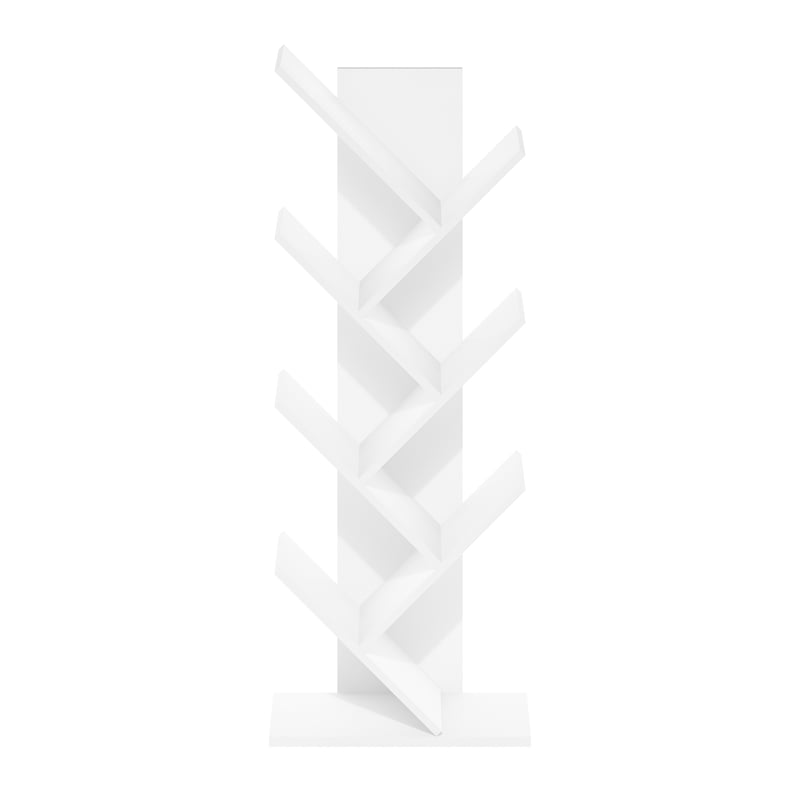 Pemberly Row Bookshelf 7-Tier Floor Standing Bookcase in White