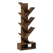Pemberly Row Bookshelf 7-Tier Floor Standing Bookcase with Amber Pine