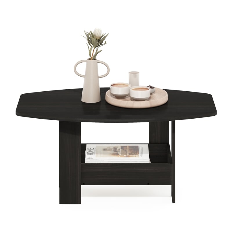 Pemberly Row Coffee Table with Storage Compartment in Espresso