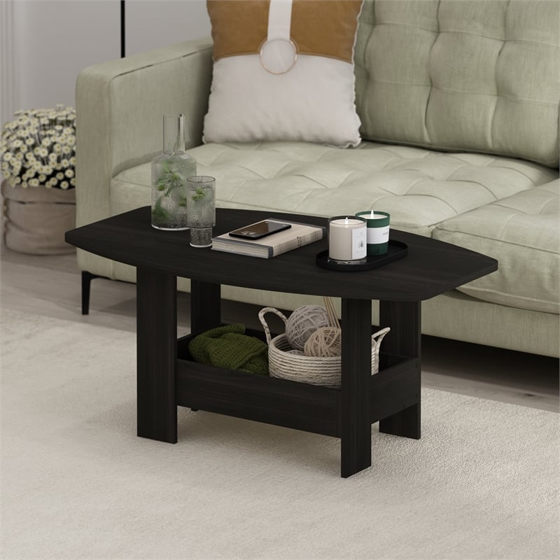 Pemberly Row Coffee Table with Storage Compartment in Espresso