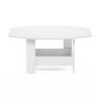 Pemberly Row Contemporary Coffee Table with Storage Compartment in White