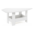 Pemberly Row Contemporary Coffee Table with Storage Compartment in White
