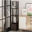 Pemberly Row Turn-N-Tube Wood 5-Tier Decorative Shelf in Columbia Walnut/Black