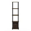 Pemberly Row Turn-N-Tube Wood 5-Tier Decorative Shelf in Columbia Walnut/Black