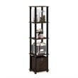 Pemberly Row Turn-N-Tube Wood 5-Tier Decorative Shelf in Columbia Walnut/Black