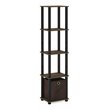 Pemberly Row Turn-N-Tube Wood 5-Tier Decorative Shelf in Columbia Walnut/Black