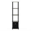 Pemberly Row Turn-N-Tube Wood 5-Tier Decorative Shelf in French Oak Gray/Black