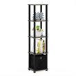 Pemberly Row Turn-N-Tube Wood 5-Tier Decorative Shelf in French Oak Gray/Black