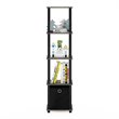 Pemberly Row Turn-N-Tube Wood 5-Tier Decorative Shelf in French Oak Gray/Black