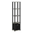 Pemberly Row Turn-N-Tube Wood 5-Tier Decorative Shelf in French Oak Gray/Black